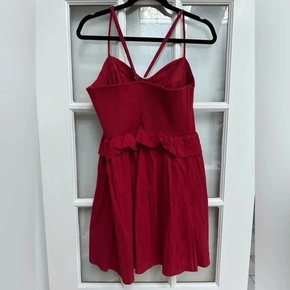 Betsey Johnson | Red Ruffle Fit & Flare Pinup Rockabilly Dress Size L Large - Picture 7 of 15